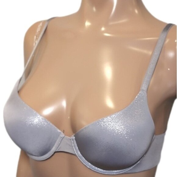 Victoria's Secret Other - Victorias Secret Uplift Semi Demi Bra Push Up Underwire Glitter Convertible 32B